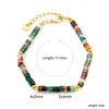 Pulseira Retrô de Ágata Indiana Colorida de Nicho Transfronteiriça Aço Inoxidável Multicor Joia de Pulseira de Luxo Leve de Alta Qualidade