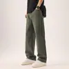 Pantalones Casuales Rectos de Algodón Puro para Hombre, Novedad Primavera/Verano 2026 Estilo Americano Marca de Moda Holgados de Pierna Ancha Versátiles Largos para Hombre