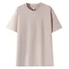 Camiseta de Peso Pesado 280g Fio Duplo para Homens e Mulheres, Camiseta Básica Solta e Confortável de Algodão Penteado, Camiseta Cultural com Logo Imprimível