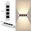 Luzes solares externas para uso doméstico, iluminação à prova d'água para pátio, luzes de parede para decoração de jardim e villa, refletores de lavagem de parede