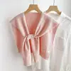 Chal de punto suave de color sólido para mujer, estilo coreano, adecuado para todas las estaciones, elegante, fino, protector del cuello, chal con nudo en el hombro