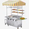 Carrito Multifuncional Comercial para Snacks, Carrito de Hotcakes Portátil, Carrito de Puesto Móvil, Parrilla Teppanyaki Frita, Carrito de Barbacoa para Mercado Nocturno