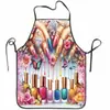 Delantal de Manicurista de Moda Transfronterizo para Salones de Uñas, Impreso en 3D, Anti-Manchas, Impermeable, Delantal Creativo y Original para el Hogar, Venta al por Mayor por Fabricante