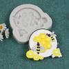 Decoración para Pastel Forma de Abeja Panal Flor de Crisantemo de Dibujos Animados Molde para Hornear Fondant Molde de Silicona para Arcilla Pegamento