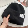 Gorro holgado estilo coreano con borde enrollado para adelgazar la cara, tejido fino para clima frío para mujer, nuevo 2025, turbante casual versátil