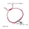 Pulsera de Búho Creativa en Forma de U de Venta Caliente Transfronteriza Ojo Azul Ojo Maligno Cuerda Roja Tejida Pulsera Ajustable Joyería
