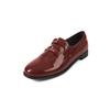 Hermosos ~ zapatos de piel con hebilla cuadrada de pedrería de blogger primavera 2025 tacón bajo grueso punta redonda piel zapatos de boca profunda para mujer