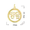 Accesorios de Colgante de Circonita Micropavimentada Collar Cruz Luna Joyería Chapado en Oro Real de 18 Quilates