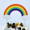 Nueva Decoración de Estrella Arcoíris Colorida Fiesta de Cumpleaños Boda Temática Postre Pastel Decoración de Tarjeta