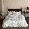 Conjunto de Roupa de Cama Liwu Francês Coreano Fresco Primavera Verão Tencel Algodão Confortável Quatro Peças para Dormir Nu