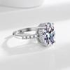 Explosiones de TikTok Venta en Vivo Anillo de Plata Imitación Zirconia Oval Grande Chapado en Platino Europeo y Americano Anillo para Mujer Joyería Transfronteriza