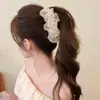 Presilha de banana com laço marrom para mulheres, clipe mágico para rabo de cavalo alto que não cai, tamanho grande para cabelos grossos, grampo de cabelo de alta qualidade