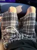 Pantalones Cortos a Cuadros Estilo Chanel para Hombre del Fabricante Original, Nueva Marca de Moda Americana de Verano, Ajuste Holgado de Moda con un Toque de Alta Gama para Adolescentes