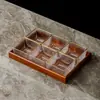 Caja de plástico para almacenar frutos secos, charola casera dividida para snacks, salón de belleza, bar, caja comercial para snacks y dulces para presentación