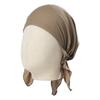 Touca de algodão elástica feminina, touca de cabeça, touca triangular, cor sólida, touca de dormir, macia, respirável, chapéu de pirata, turbante