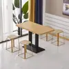 Mesa de negociación engrosada, habitación de hotel en alquiler, restaurante de comida rápida, juego de mesa y sillas para té de burbujas y bocadillos, cafetería, mesa cuadrada pequeña de color pizarra