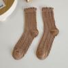Calcetines de Encaje para Mujer, Calcetines a Media Pantorrilla, Estilo Primavera y Otoño, Calcetines Largos de Color Sólido a la Moda, Calcetines de Algodón a Media Pantorrilla, Jk Blancos Transpirables Antibacterianos