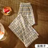 Calça Xadrez para Mulheres, Novo Estilo Verão 2026, Cintura Alta, Emagrecimento, Perna Reta, Calça de Perna Estreita Larga, Caimento Solto, Calça Casual Comprida