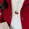 Nuevo Estilo Collar Rojo Caballo Año Zodiacal Venta al por Mayor Lujo Gama Alta Colgante Largo Cadena de Suéter Accesorio para Mujer