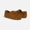 Sapatos Birkenstock Retrô para Mulheres, Sapatilhas Antiderrapantes com Veludo, Calçados Preguiçosos de Pelo All-Inclusive Slip-On, Rebites no Salto, Sapatos de Algodão Birkenstock
