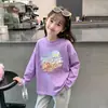 Camiseta Base de Moda Nueva para Niñas Primavera y Otoño 2026, Camiseta de Manga Larga Transpirable de Algodón Puro Moderna para Niñas