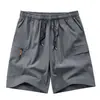Shorts de Trabalho Multibolsos Transfronteiriços para Homens, Verão Fino Respirável Elástico Esportivo Casual Corrida Fitness Calças de Seda Gelada para Homens