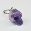 Cristal natural 1 pulgada llavero calavera colgante adornos accesorios de Halloween regalo divertido decoración oscuro