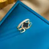 Diseño de Nicho Transfronterizo Estilo Coreano Anillo de Alta Calidad para Mujer Lujo Ligero Trébol de Cuatro Hojas Circón Anillo Abierto Anillo Venta al por Mayor