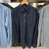 Camisa jeans masculina nova de outono japonesa, produto lavado, manga comprida, roupa externa fina, camisa com ar-condicionado m 474496