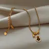 Colar Flor Carmesim Pendente Rima Zircônia Exquisita Flor Trevo Corrente de Clavícula de Luxo Leve Moda Simples Versátil
