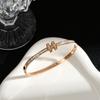 Pulsera de acero titanio H con incrustaciones de diamantes y escamas de libélula de estilo japonés y coreano para mujer, pulsera de diseño de nicho de lujo ligero, joyería que no se decolora