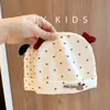 Touca fetal de algodão puro para recém-nascido, chapéu fino de primavera e outono para bebê com bolinhas e laço, touca sem costura para proteção da cabeça do bebê e fontanela