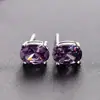 Suministro directo de fábrica Amazon pendientes de circón explosión pendientes de circón con forma de huevo moda coreana pendientes de circón de colores