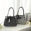 Bolsa Feminina da Moda de Grande Capacidade 2025 Nova Moda Bolsa de Tecido Xadrez Deslocamento Ombro Tote Bolsa de Mão Grande