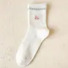 Calcetines para Mujer Estilo Japonés Lindos Dibujos Animados Patrón Fresco Hilo Calcetines de Caña Media Versión Coreana Tendencia Estilo Universitario Calcetines Largos de Malla