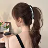 Presilha de banana com laço marrom para mulheres, clipe mágico para rabo de cavalo alto que não cai, tamanho grande para cabelos grossos, grampo de cabelo de alta qualidade