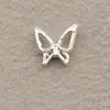 Acessórios de Unha em Liga de Cromo Borboleta Prata Mini Vazada Pequena Borboleta Strass Usável Decorações de Unha com Strass
