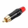 Plugue Lotus de Áudio Macho RCA Banhado a Ouro Amplificador de Alto-falante Soldagem Plug AV