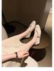 Versão em Couro de Vaca~Novo Modelo com Duas Versões, Salto Escondido de 3,5cm, Fivela de Diamante, Bico Fechado Mary Jane Slip-On Sapatos Femininos 2026