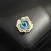 Nuevo Broche de Rosa Azul con Goteo de Aceite de Alta Gama, Exquisito, Compacto y Versátil Pin de Flor, Pin de Solapa para Mujer
