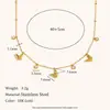 Cadena de Colección Transfronteriza Europea y Americana Cadena de Clip Geométrica Cadena de Cuentas Collar de Flores Acero Inoxidable Chapado en Oro de 18K Colgante de Lujo Ligero Francés