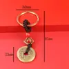 Se puede hacer tú mismo con cuerda roja creativa, cinco monedas de emperador, accesorios semiacabados para llaveros, accesorios para bolsos, colgante para coche, generación