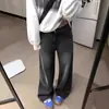Pantalones vaqueros de pierna ancha estilo americano retro para mujer, de otoño, nuevos, de cintura alta, adelgazantes, que combinan con todo, holgados y rectos que cubren la cadera.