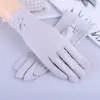 Luvas de Tela de Toque Antiderrapantes Femininas de Verão 7020N Curtas de Renda Tela de Toque Proteção Solar UV para Ciclismo