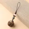 Bolsita de Sándalo Verde Portátil de Estilo Antiguo para Hombre con Cordón de Cadena de Máquina en Forma de C, Colgante Decorativo de Aromaterapia que se Puede Abrir