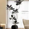 Planta Artificial Verde Black Diamond con un Toque de Lujo para Decoración de Sala de Estar, Planta de Interior Grande en Maceta, Árbol Falso, Planta Biomimética