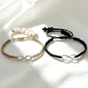 Pulseira de Casal com Fio e Contas de Cerâmica Nova, Vendida Quente, Cruzando Fronteiras, Símbolo do Infinito Figura de Oito, Pulseira Figura de Oito Tecida à Mão