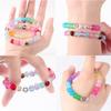 Juego de 15 cuentas con letras chapadas en color AB con agujeros, accesorios de bricolaje para pulseras infantiles, accesorios de joyería