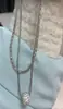 Cadena de Suéter de Doble Capa con Cuentas de Transferencia, Exquisita, de Moda, de Nicho, Collar Sencillo y Elegante para Mujeres con Cintura Pequeña