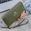 Cartera con cremallera para mujer, estilo coreano, larga, para teléfono móvil, gran capacidad, a la moda, monedero para mamá, 2023